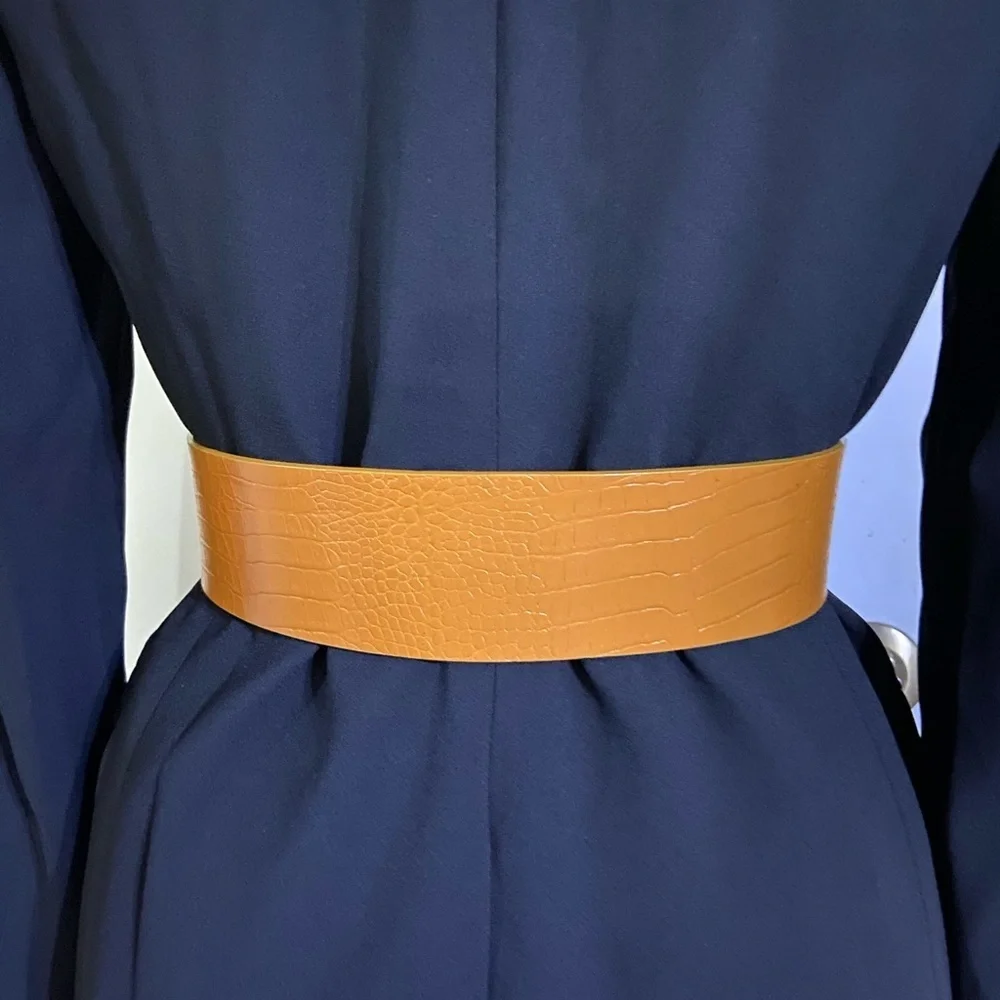 Croute Vachette wide leather belt